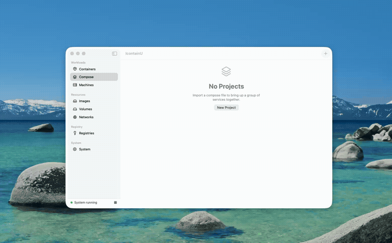 Importing a compose.yaml and bringing the stack up