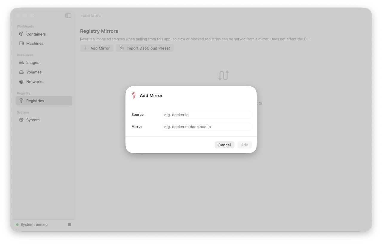 Registry mirrors